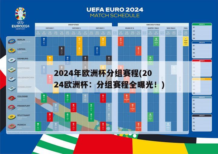 2024年欧洲杯分组赛程(2024欧洲杯：分组赛程全曝光！)